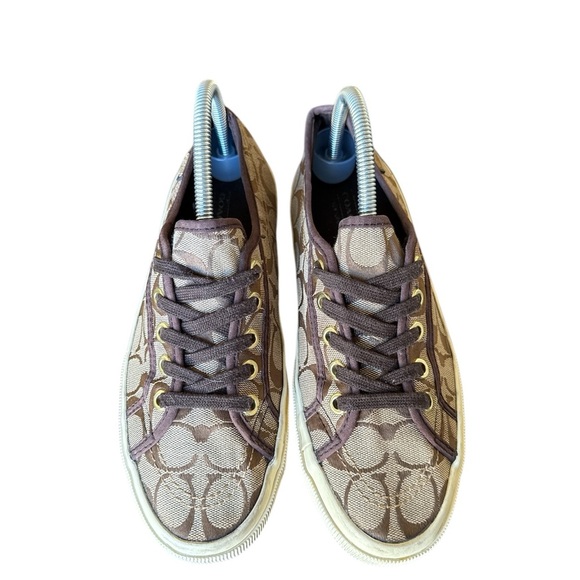 Coach Brown Signature Sneakers 7.5 - Picture 10 of 11